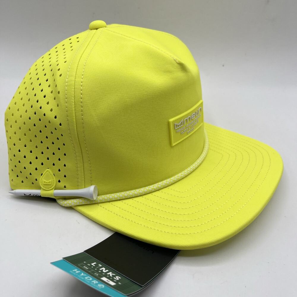 Melin Hydro Coronado Links Neon Yellow Performance Golf Snapback Hat Sz X-Large